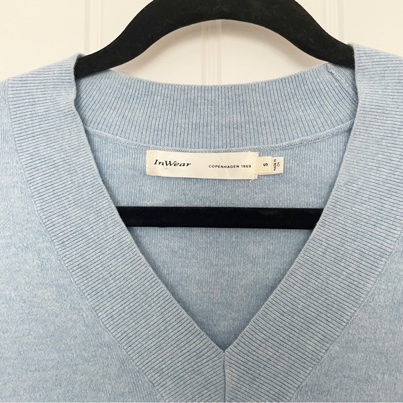InWear Tenley V neck Pullover Sweater in Blue Size Small - Picture 6 of 13